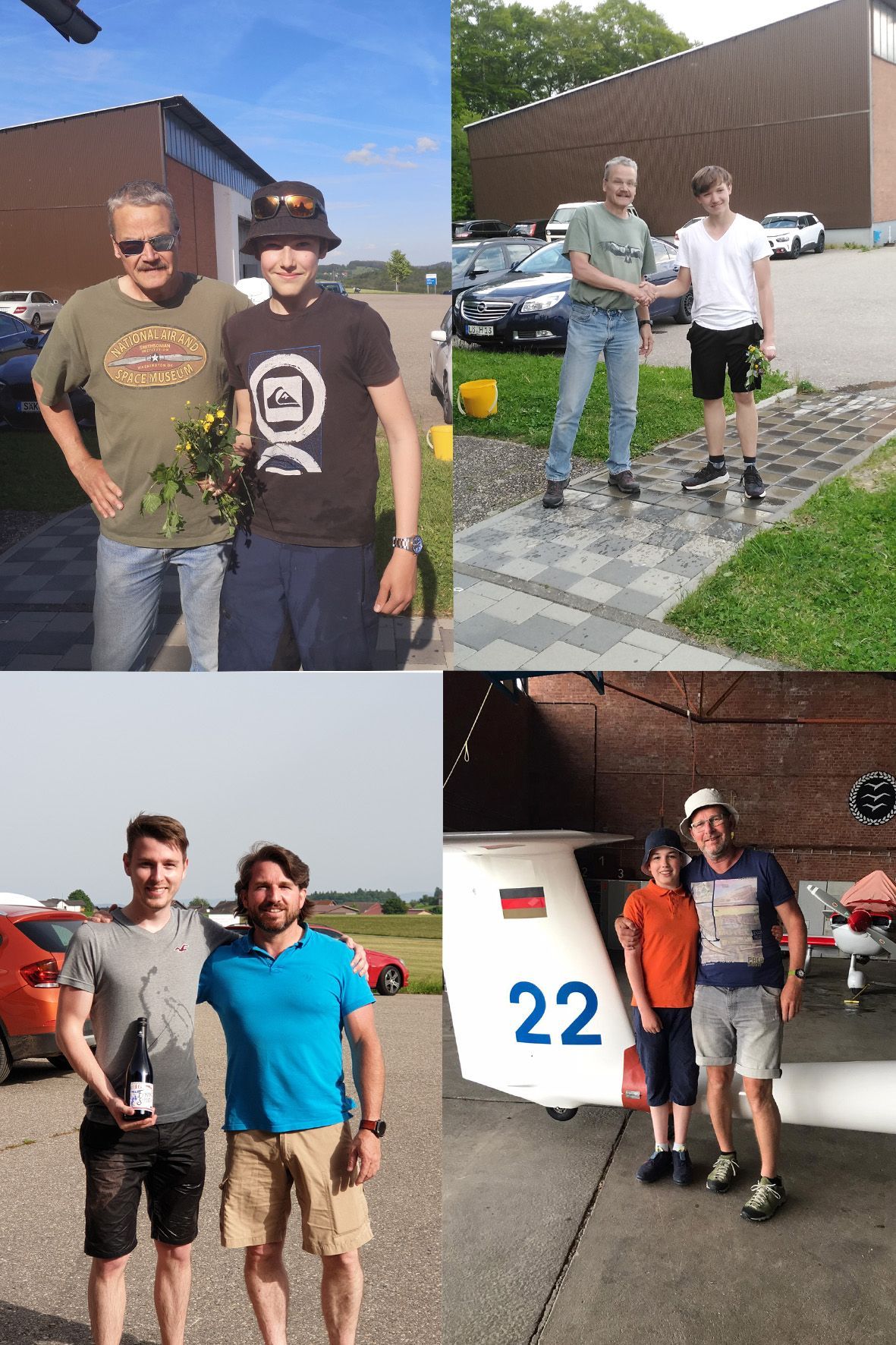 Flugschüler nach dem ersten Alleinflug